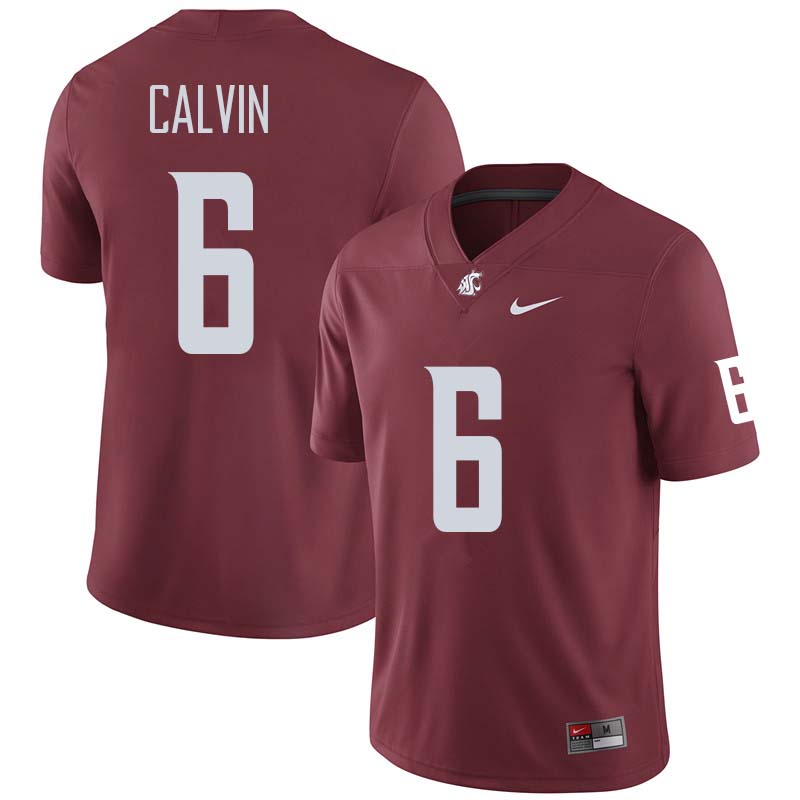 Men #6 Jamire Calvin Washington State Cougars College Football Jerseys Sale-Crimson - Click Image to Close
